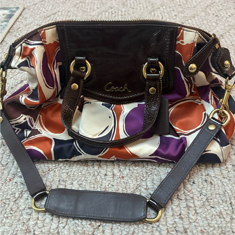 Coach Ashley Scarf Print Satchel